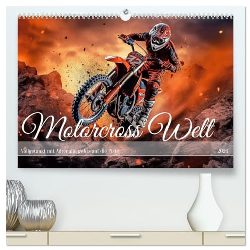 Motorcross Welt (hochwertiger Premium Wandkalender 2026 DIN A2 quer), Kunstdruck in Hochglanz: Motocross ist eine packende Motorsportart, bei der ... Geländemotorrädern antreten. (CALVENDO Sport)