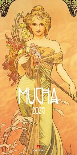 Alfons Mucha Kalender 2026 | Geschmackvoller Kunst-Kalender im schlanken Hochformat (33x66 cm) | Plakatkunst des Jugendsstils