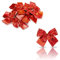 Helmecke & Hoffmann * 12er Set metallic Zierschleifen Schleifen Weihnachtsbaum-Deko Weihnachtsdeko Gesteckdeko (metallic-rot)
