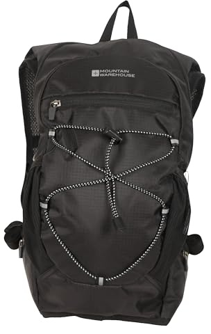 Mountain Warehouse Track Hydro Bag - 6L - Rip Stop Fabric, Hydration compatible, Padded Airmesh Back & Zipped Pockets - Exercise, Workout, Gym, Sports & Outdoors Black ONE