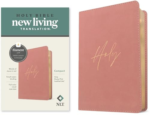 Holy Bible: New Living Translation, Holy Dusty Pink, Red Letter, Leatherlike, Compact, Filament-enabled Edition, With Ribbon Marker