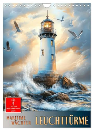 Maritime Wächter - Leuchttürme (Wandkalender 2026 DIN A4 hoch), CALVENDO Monatskalender: Seit langem leuchten ihre Lichter den Schiffen den Weg. (CALVENDO Natur)