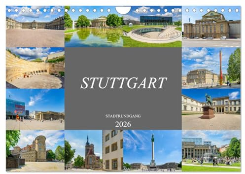 Stuttgart Stadtrundgang (Wandkalender 2026 DIN A4 quer), CALVENDO Monatskalender: Ein Stadtrundgang durch die Landeshauptstadt Stuttgart (CALVENDO Orte)
