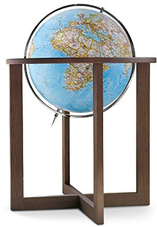 National Geographic Cross classic: Standleuchtglobus 50 cm Durchm., polit., handkaschiert, Holzgestell wengefarbig (Klassischer Globus)