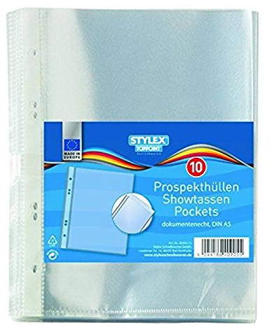 10 Stylex Prospekthüllen A5 Klarsichthüllen