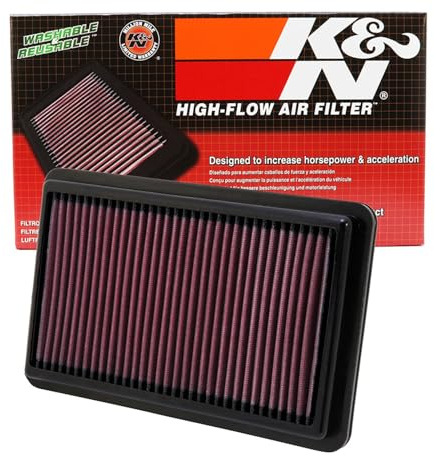 K&N High-Flow Original Lifetime Engine Air Filter: Washable, 33-2473