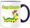 Personalisiertes Geschenk – Caterpillar Tasse (Animal Insekten Design Thema, Farbe Optionen) – alle Nachricht/Name auf Ihre einzigartige Tasse, keramik, blau