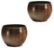 Set 2 Keramik Blumentöpfe Bali in Holzdekor Ø 15cm / H 12.5cm