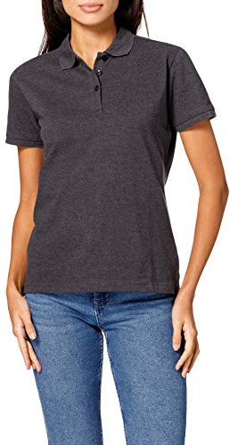 CliQue Damen Regular Fit Poloshirt,Grey (Anthracite Melange), 42 EU (Herstellergröße:X-Large)