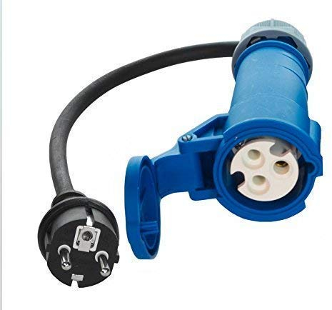 solartronics 91438 CEE Schuko Adapter 230V 16A Stecker Kupplung Verteiler 3-polig IP44 weiblich Camping Caravan Wohnmobil Wohnwagen Boot solartronics