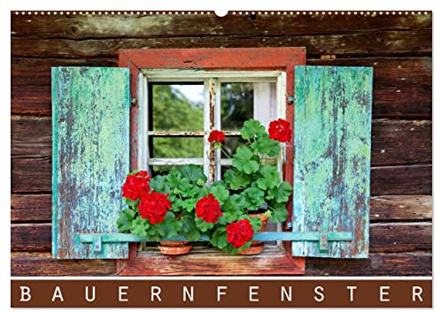 Bauernfenster (Wandkalender 2026 DIN A2 quer), CALVENDO Monatskalender: Bauernfenster - Aufgenommen im sehenswerten Salzburger Freilichtmuseum. (CALVENDO Orte)