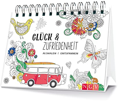 Glück & Zufriedenheit. Ausmalen - Aufstellen - Entspannen: Malbuch für Erwachsene mit Aufstellfunktion