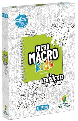 Édition aire de jeu, MicroMacro Kids : le parc urbain fou, jeu familial pour jeunes détectives, aventure passionnante d'objets cachés, favorise le travail d'équipe et la créativité, pour 1 à 4 joueurs