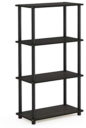 Furinno Turn-N-Tube 4-Stufe Mehrzweck-Regal, Espresso/Schwarz, 59.9 (Breite) x 109.9 (Höhe) x 29.7 (Tiefe) cm