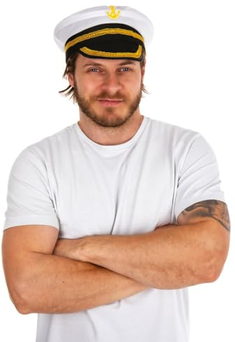 P'tit Clown 7239 Kapitänsmütze Erwachsene – Weiß