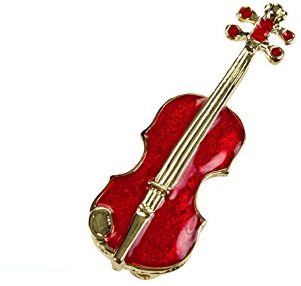 Broche violon email peinte à la main, pour veste manteau écharpe robe sac à main