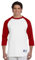 Champion Herren Raglan Baseball T-Shirt, weiß/rot, Klein