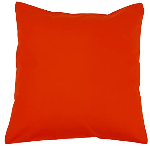 Kissenbezug 30x30 cm Uni Orange Baumwolle Dekokissen Kissenhülle Couchkissen Sofakissen Deko Reißverschluss