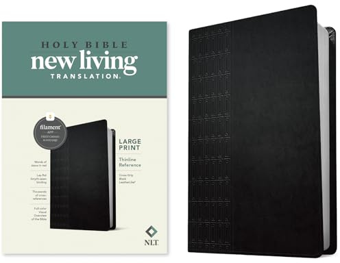 NLT Large Print Thinline Reference Bible, Filament Enabled Edition (Red Letter, Leatherlike, Black): New Living Translation, Cross Grip Black, Leatherlike, Thinline Reference, Filament Enabled