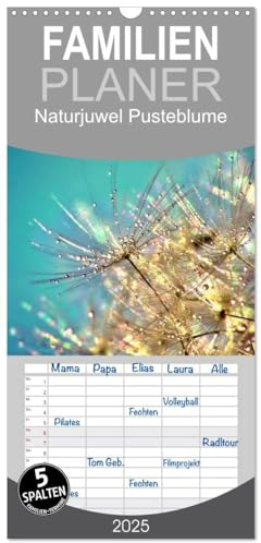 Familienplaner 2025 - Naturjuwel Pusteblume mit 5 Spalten (Wandkalender, 21 cm x 45 cm), CALVENDO