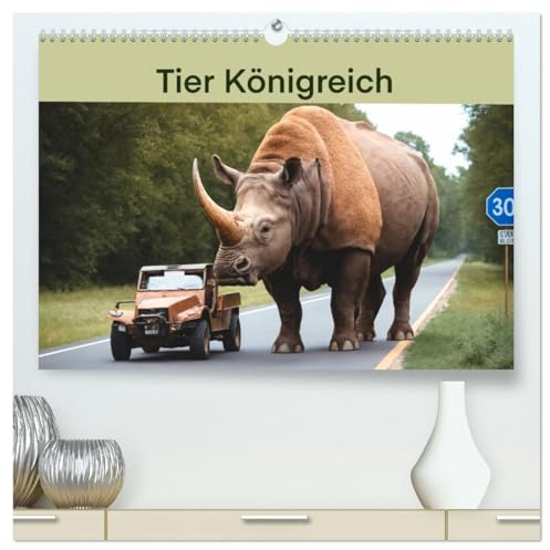 Tier Königreich (hochwertiger Premium Wandkalender 2026 DIN A2 quer), Kunstdruck in Hochglanz: Erleben Sie eine faszinierende Reise durch die Welt ... hin zu mystischen Drachen - (CALVENDO Tiere)