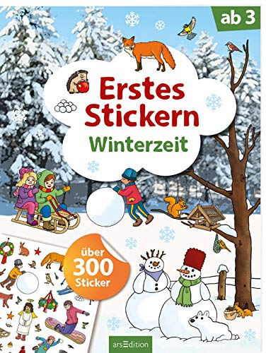 Erstes Stickern – Winterzeit: Über 300 Sticker | Erstes Stickerheft für Kindergarten-Kinder ab 3 Jahren