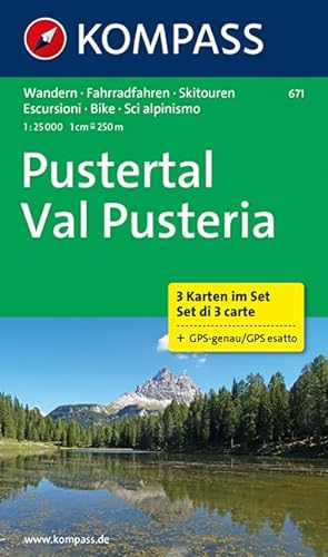 Pustertal - Val Pusteria: Wanderkarten-Set in der Schutzhülle mit Radrouten und Skitouren. GPS-genau. 1:25000 (KOMPASS Wanderkarte, Band 671)