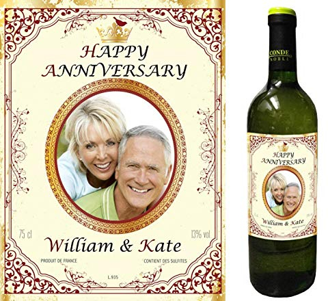 Party People PERSONALISED WINE BOTTLE LABEL - ANY PHOTO + ANY NAME (Type 1)