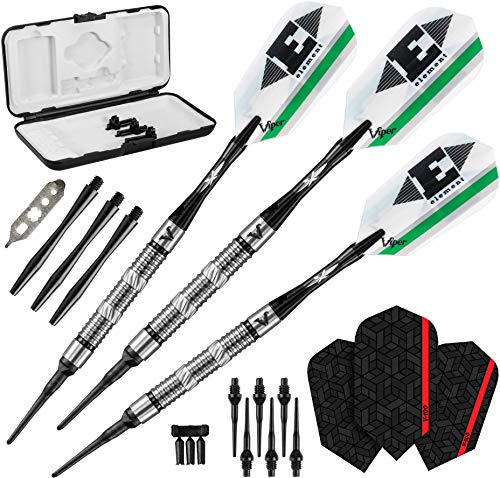 Viper Element 90% Tungsten Soft Tip Darts with Storage/Travel Case, Ringed, 18 Grams