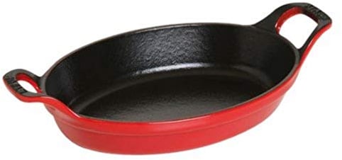 Staub オーバル スタッカブル ディッシュ Fuente Ovalada apilable, Hierro Fundido, Rojo Cereza, 21 cm