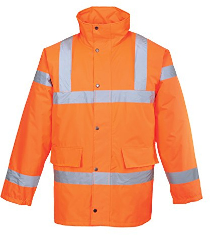Portwest RT30 Hi-Vis Winter Traffic Jacket Multi Pocket Long Sleeve Padded | Orange, 4X Large, EN ISO 20471 Class 3, EN 343 Class 3:1, EN 342, Inner Ribbed Cuffs, Thermal Insulation, Storm Flap Front
