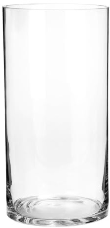 BUTLERS Vase aus Glas | Zylindrische Vase | B 15 x H 30 cm Transparent | als Tulpenvase, Kerzenhalter und Tischdeko