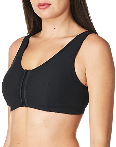 AMOENA Women's Frances Front-Closure Leisure Bra, Black, XL
