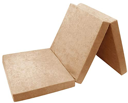 FORTISLINE - Klappmatratze 195x80x9cm - 3-teilige Faltmatratze - H2 Gästematratze - Camping Faltbare - Kamping Bett - Waschbar Bezug - Erwachsene Klappbar - Reisematratze - Schaumstoff Matratze
