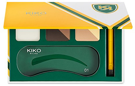 Kiko Milano Hi-Brow Expert Eyebrow Kit Nr. 03 Deep Brunette and Black Haired Inhalt: Wax 1,7ml, Eyebrow Powder 2,5g, Highlighter 2,5g, Schablonen und Applikator