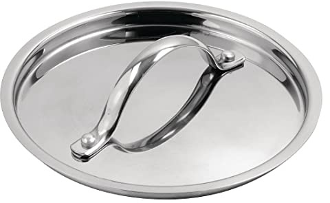 Vogue Commercial Stainless Steel Container Lid, 160mm 6 | Keeps ingredients fresh and prevents spills in busy professional kitchens, ensuring hygienic food storage.