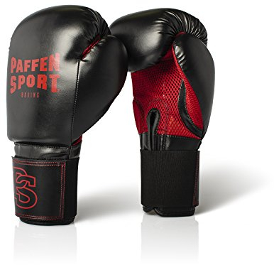 Paffen Sport Allround MESH Boxhandschuhe für das Training; schwarz/rot; 10UZ
