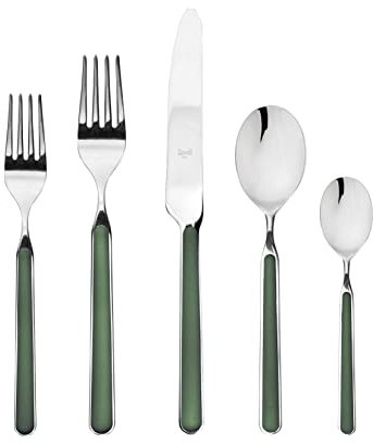MEPRA Fantasia Green 20-Piece Durable 18/10 Stainless Steel European and American Style Flatware Cutlery Set for Fine Dining, Dishwasher Safe - Service for 4