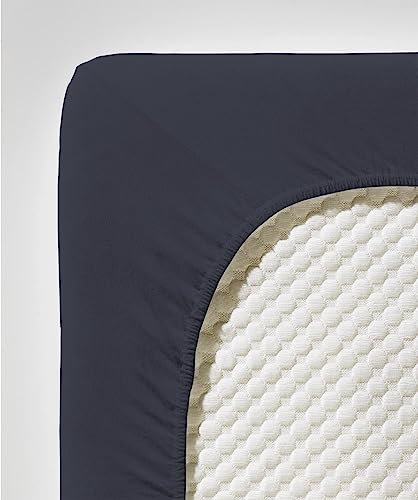 fleuresse Comfort Spannbettlaken (96% Baumwolle, 4% Elasthan), mit Rundumgummi, Ökotex Standard 100, für Matratzen bis 26 cm Höhe, 200-220 x 200 x 200-220 cm, anthrazit