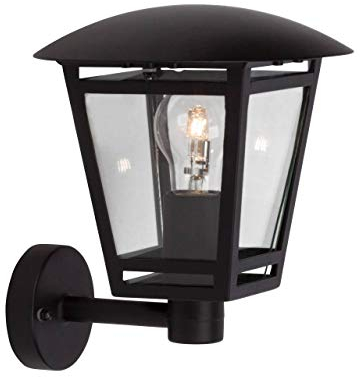 Brilliant Lampe Riley Außenwandleuchte stehend schwarz | 1x A60, E27, 40W, geeignet für Normallampen (nicht enthalten) | IP-Schutzart: 44 - spritzwassergeschützt