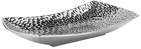 Fink Twist/Schale,Keramik,eckig,Silber/L.40,B.25,H.8cm#