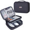 BUBM Electronic Organizer, Double Layer Travel Accessories Storage Bag for Cord, Adapter, Battery, Camera and More-a Sleeve Pouch for iPad or up to 9.7 Tablet(Large, Black)