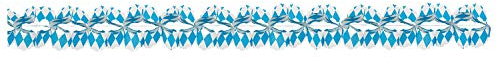 Amscan 1797 - Party-Girlande Bayern, Größe 16 x 400 cm, Partykette, Hängedeko, Wabengirlande, blau-weiß, Dekoration, Bierfest, Motto-Party