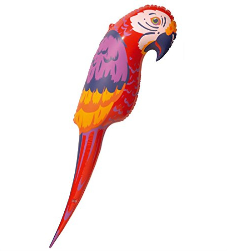 NET TOYS Aufblasbarer Papagei Sommer Deko Vogel Ara aufblasbar Tierdeko Pirat Mottoparty Fasching Karneval