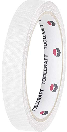 TOOLCRAFT Einseitiges Gewebeklebeband (BxT) 10m x 19mm weiß HEB19L10WC Inhalt: 1 Rolle (n)