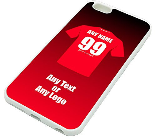 Personalised Gift - Liverpool iPhone 6 / 6s Plus Case (White, Football Club Design Theme) - Any Name/Message on Your Unique - Apple 6+ 6s+ 6Plus 6sPlus TPU - The Reds Red Army