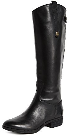 Sam Edelman Women's Penny Classic Equestrian Boot, Black Leather, 9 Medium US