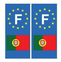 Portugal drapeau autocollant plaque - Angles : arrondis
