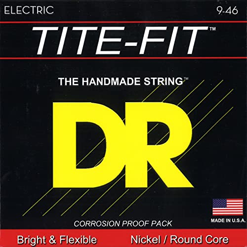 DR Strings TITE-FIT™ - Nickel Plated Electric Guitar Strings: Light to Medium 9-46