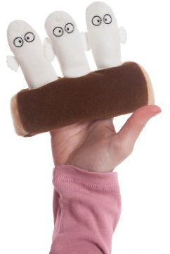 AURORA Hattifatteners On Log Finger Puppets 5-inches, 60352, White
